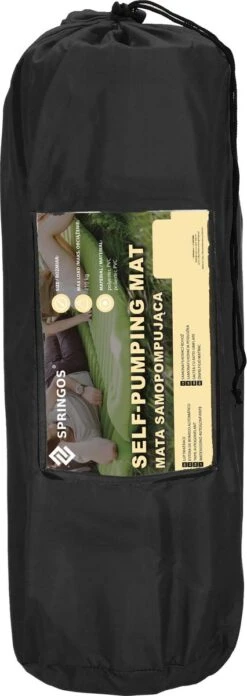 Springos Slaapmat | Zelfopblazend | 180 Cm | Inclusief Hoes | Zwart -Outdoor Kampeeruitrusting Winkel 426x1200 3