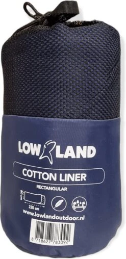 LOWLAND OUTDOOR® LAKENZAK - 100% KATOEN - RECHT MODEL - 220X80 CM - 350GR -Outdoor Kampeeruitrusting Winkel 583x1200