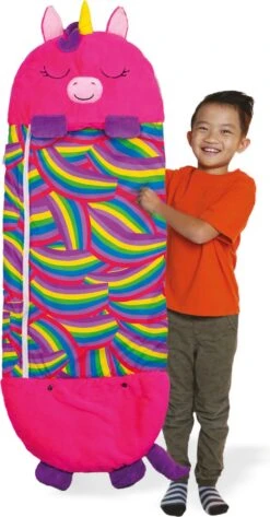 Mediashop Happy Nappers Kinderslaapzak - 2-in-1 Zachte Knuffel En Zomerslaapzak - Roze Eenhoorn Motief Voor Kinderen Van 3 Tot 6 Jaar -Outdoor Kampeeruitrusting Winkel 627x1200