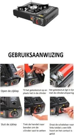 SMH LINE® Camping Kooktoestel - Draagbaar Gasfornuis - Incl. 10x Gasflessen En Koffer -Outdoor Kampeeruitrusting Winkel 660x1200 2