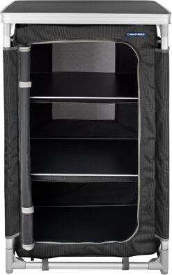 Campart Campingkast CU-0719 – Opvouwbaar En Verstelbaar - 4 Verstelbare Poten - 3 Lagen - Aluminium Frame - Grijs -Outdoor Kampeeruitrusting Winkel 753x1200