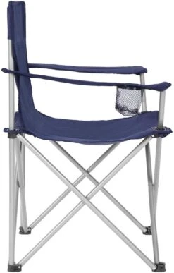 Set Van 2 Opvouwbare Campingstoelen, Klapstoelen Voor Buiten, Comfortabel, Met Armleuningen En Bekerhouders, Stabiel Frame, Draagvermogen 120 Kg - Blauw -Outdoor Kampeeruitrusting Winkel 766x1200