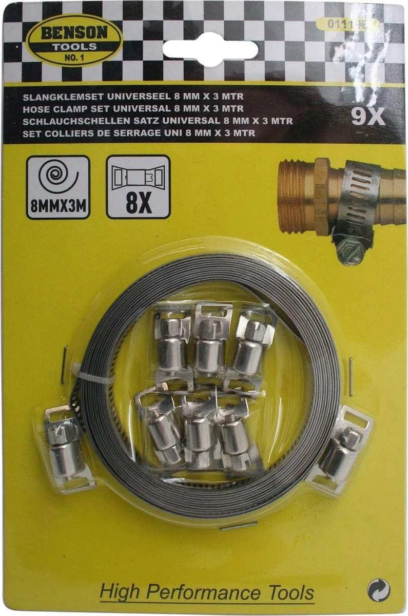 Benson Slangklem - Universeel - 8 mm x 3 meter - 9 delig Benson Slangklem - Universeel - 8 Mm X 3 Meter - 9 Delig -Outdoor Kampeeruitrusting Winkel 795x1200 1