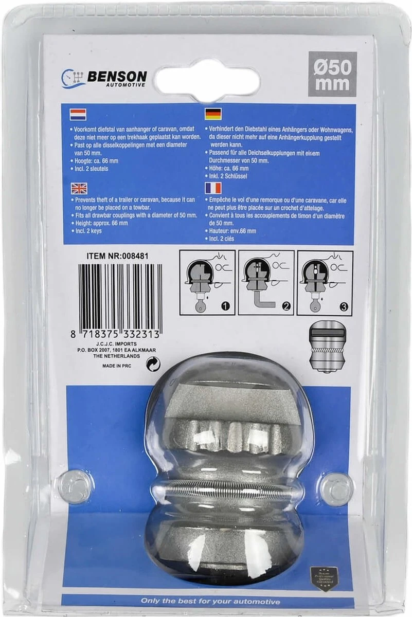 Benson disselslot - Kogel model - Geschikt voor 50mm Ø disselkoppeling Benson Disselslot - Kogel Model - Geschikt Voor 50mm Ø Disselkoppeling -Outdoor Kampeeruitrusting Winkel 801x1200 4