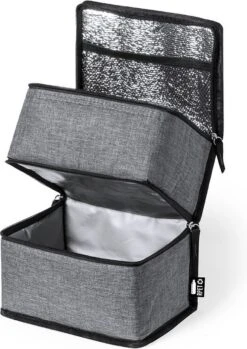 Merkloos Koeltas Met Dubbel Compartiment - Lunchtas - Koeltasje Lunch - Koelelementen - Koud - Warm - Isolatie - Volwassenen - Dames - Heren - 14 X 22 Cm - Polyester - RPET - Aluminium - Grijs -Outdoor Kampeeruitrusting Winkel 849x1200 3