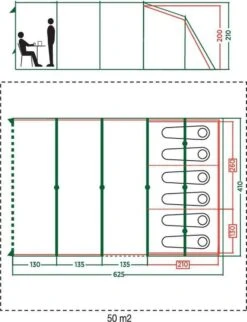 Coleman Vail 6L Tunneltent - Familie Tent - 6-Persoons - Grijs/Groen -Outdoor Kampeeruitrusting Winkel 920x1200 5