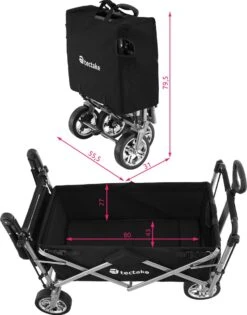 Tectake - Opvouwbare Bolderwagen Handkar Nico Zwart - 403549 -Outdoor Kampeeruitrusting Winkel 942x1200 4